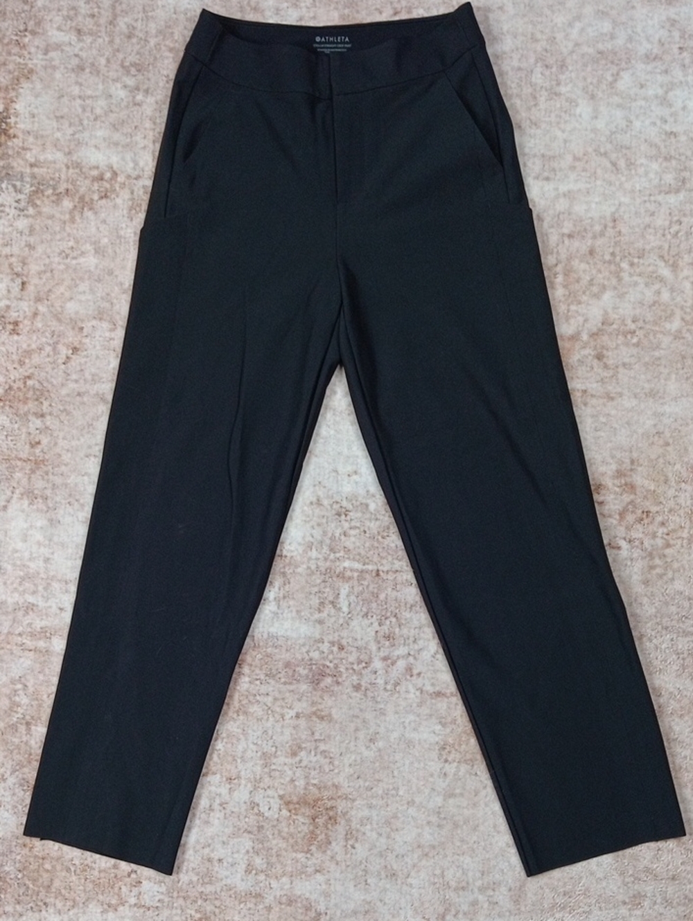 Athleta Stellar Straight Crop Pants Black Athletic Casual Pànts Womens Size 2